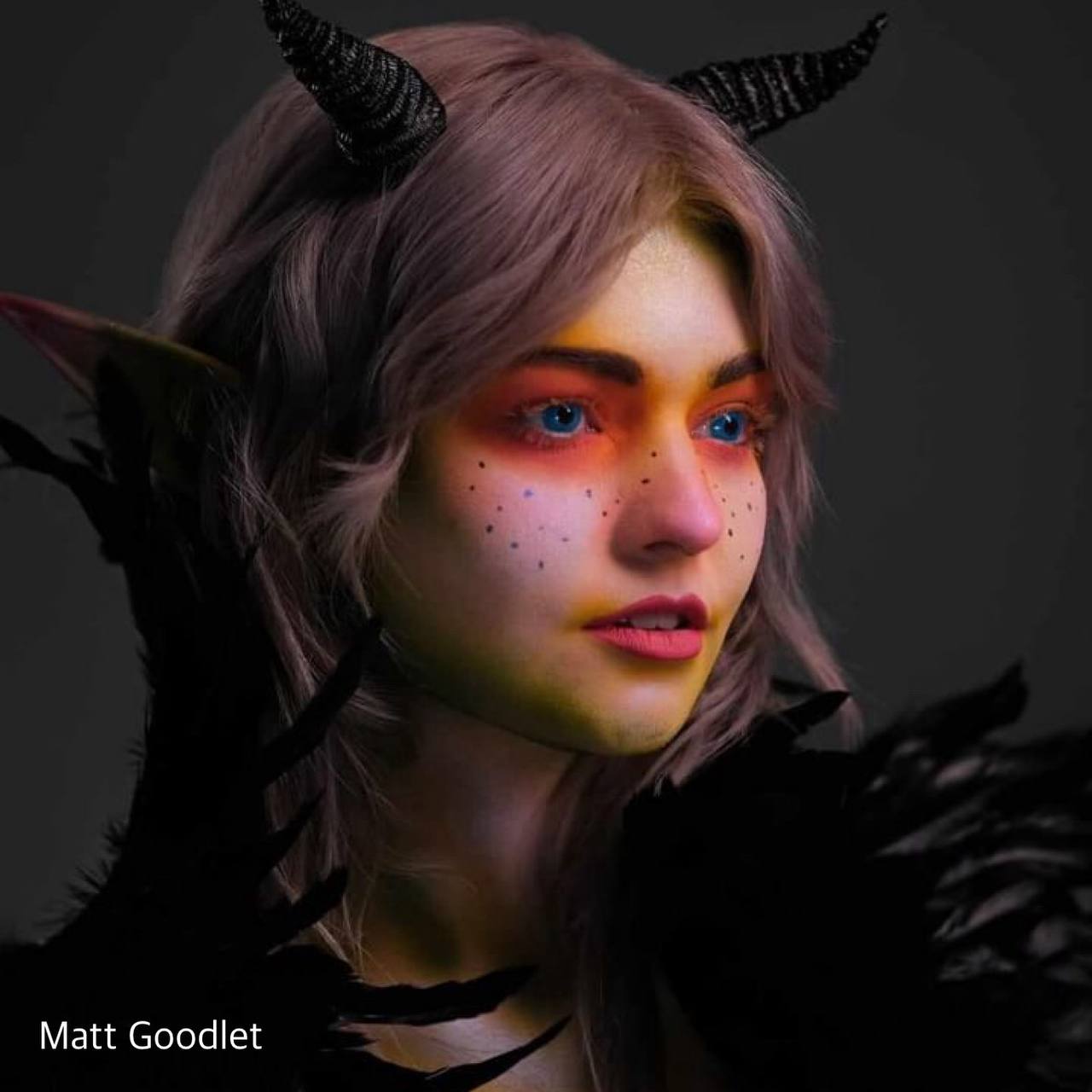 Alice in Wonderland Blue Contacts Model Portrait Side