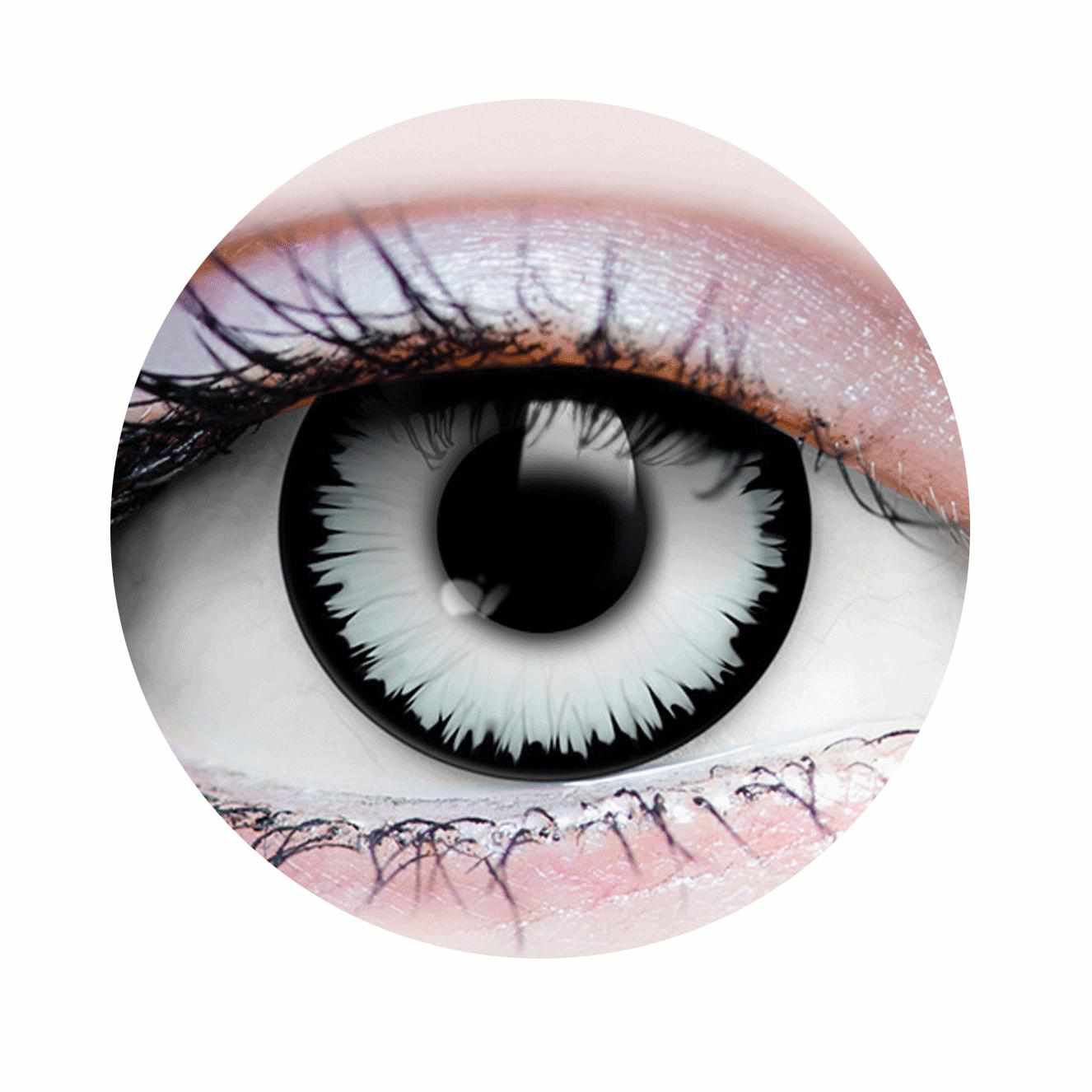 White Colored contact lenses, Halloween Cosplay, color contacts, krazy lens, fancy lens, circle lens.