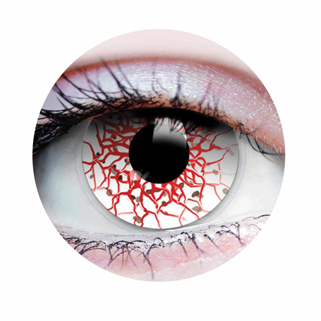 White, Red Colored contact lenses, Halloween Cosplay color contacts, krazy lens, fancy lens, circle lens