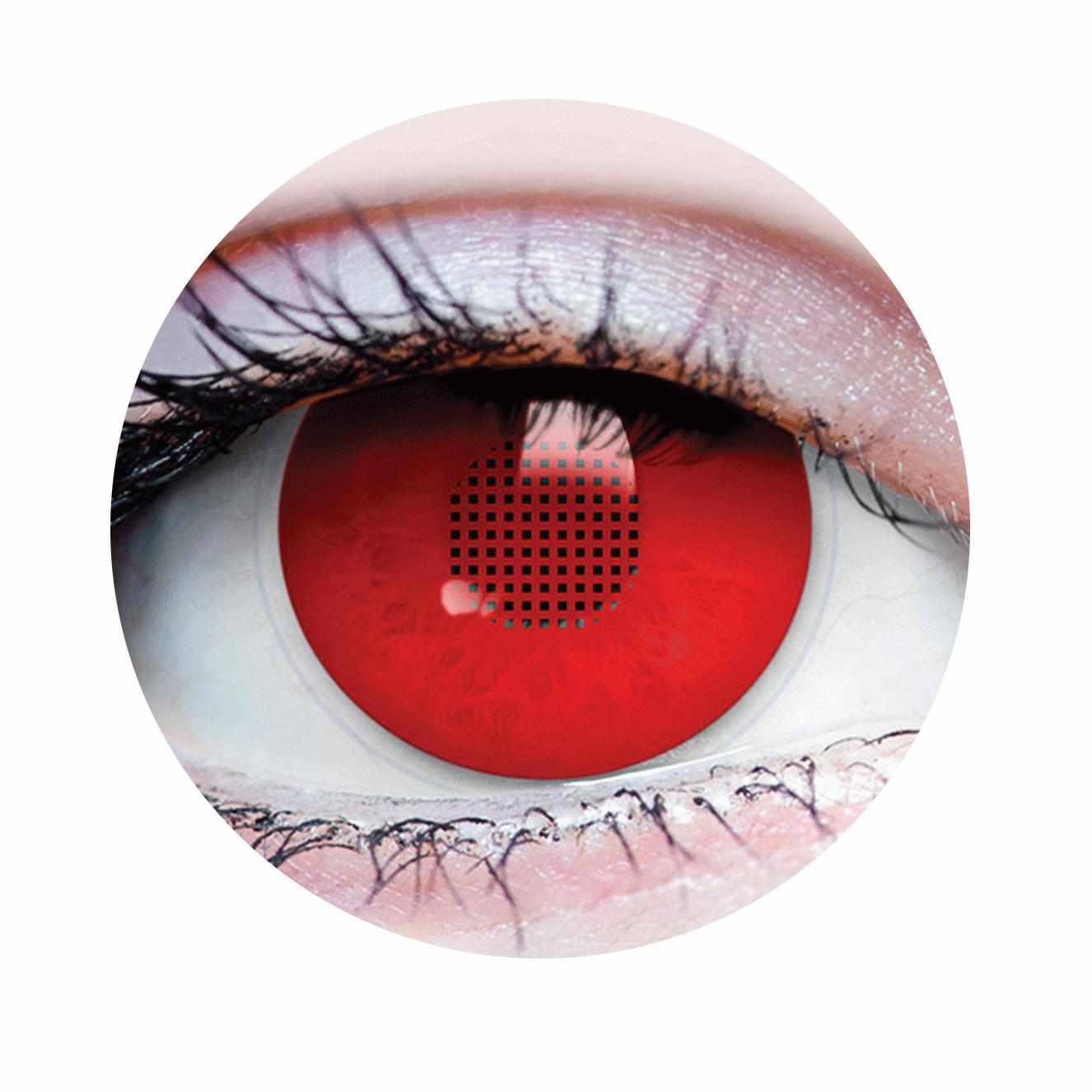 Red Colored contact lenses, Halloween Cosplay, color contacts, krazy lens, fancy lens, circle lens.