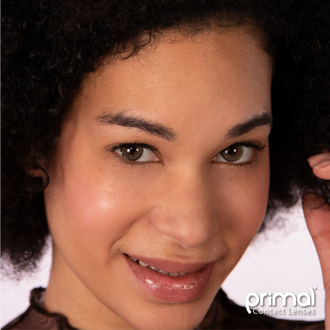 Charm Chestnut Natural Contacts Model Portrait Closeup