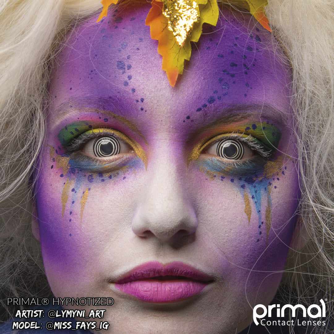 Hypnotized Black Contact Lenses Makeup Model Portrait