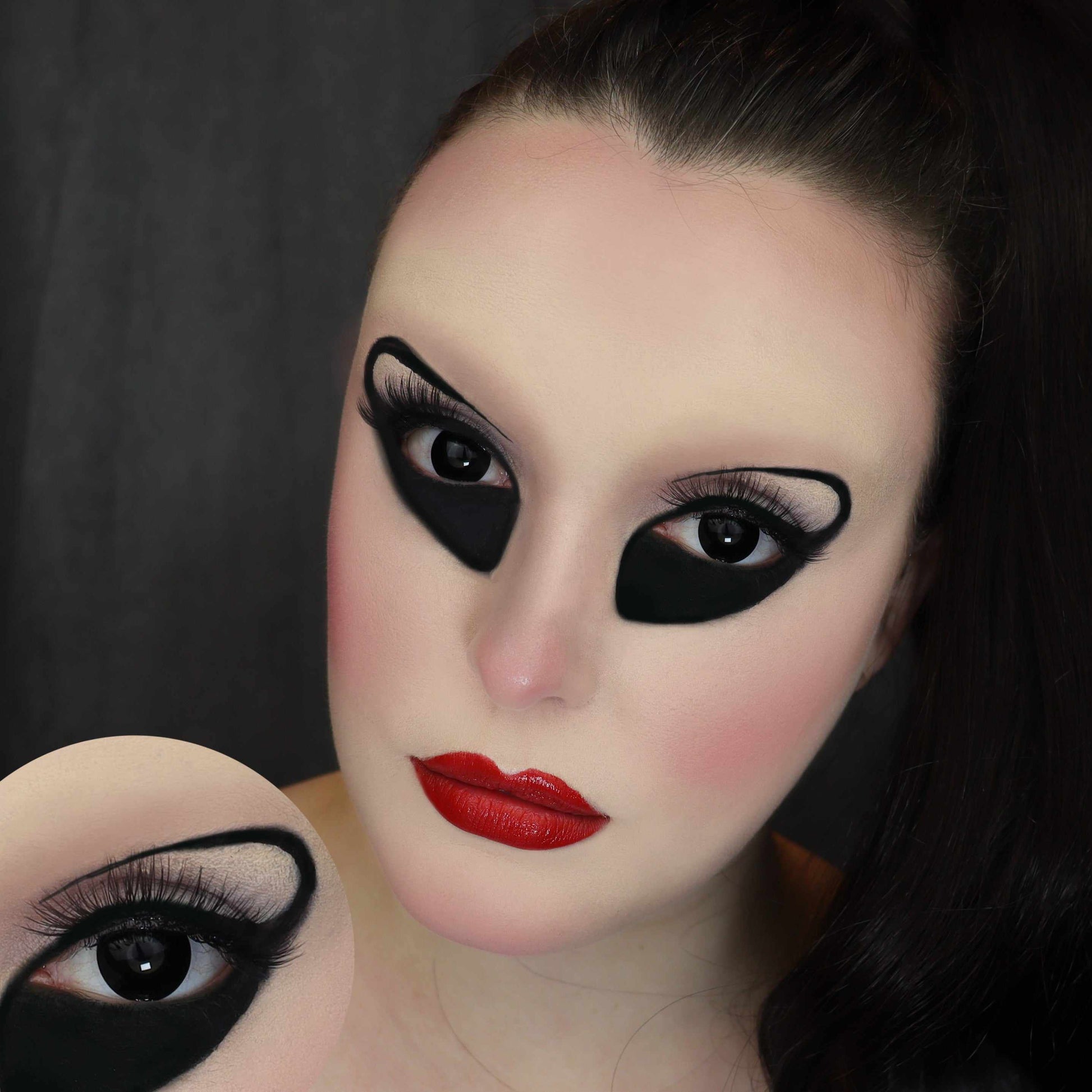 Possessed Black Contact Lens Model Portrait