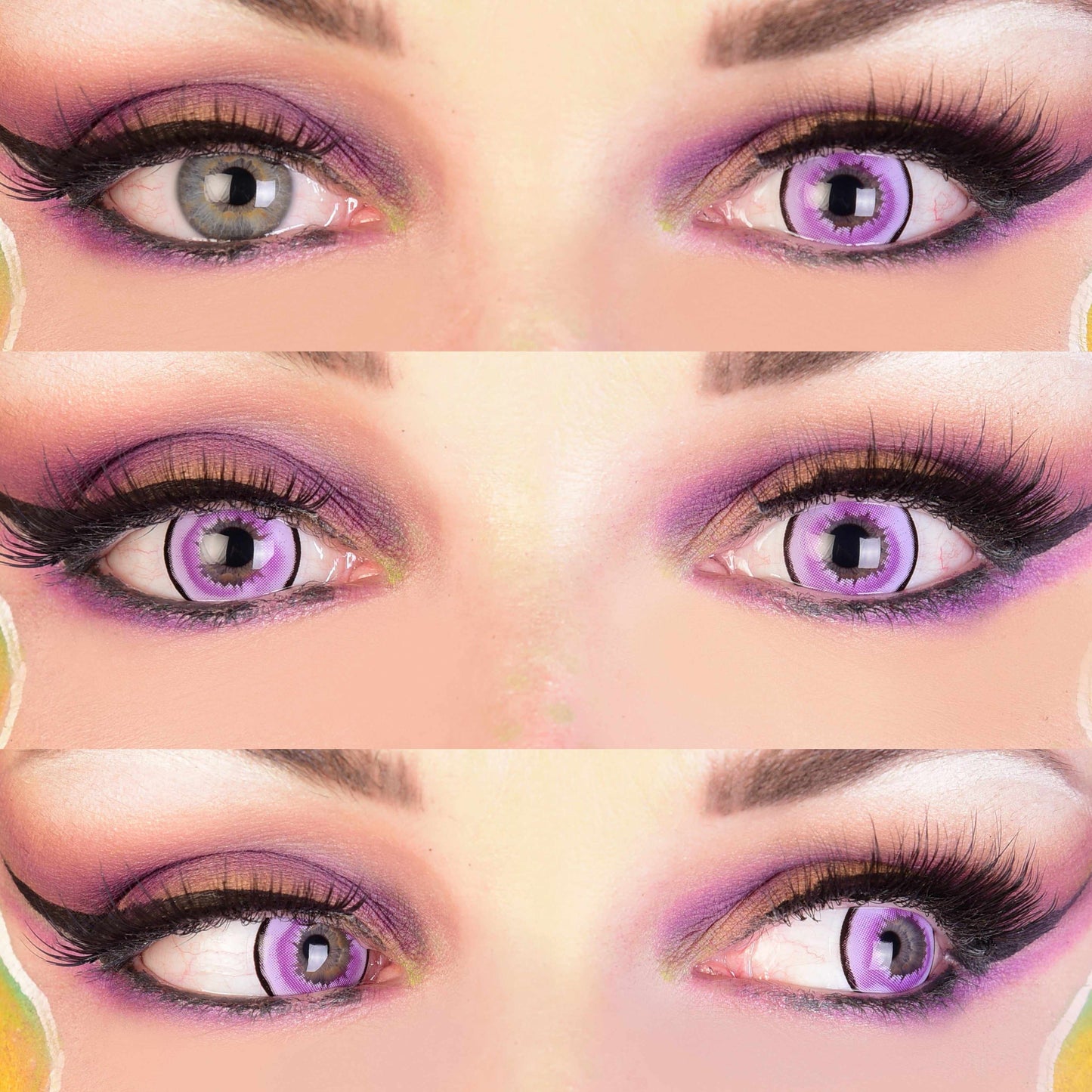 Purple Colored contact lenses, Halloween Cosplay, color contacts, krazy lens, fancy lens, circle lens.