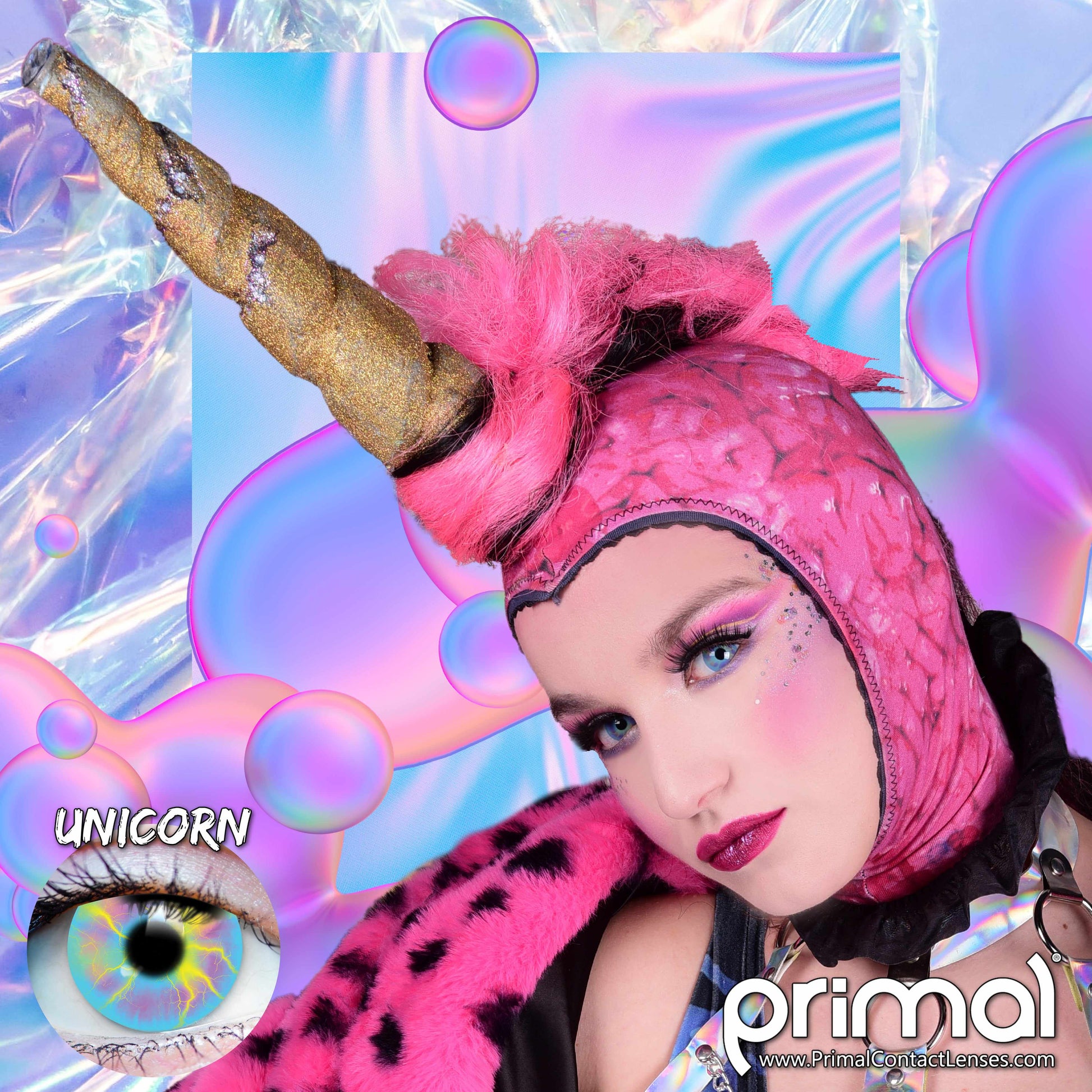 Unicorn Rainbow Colored Contacts Model Portraitv2