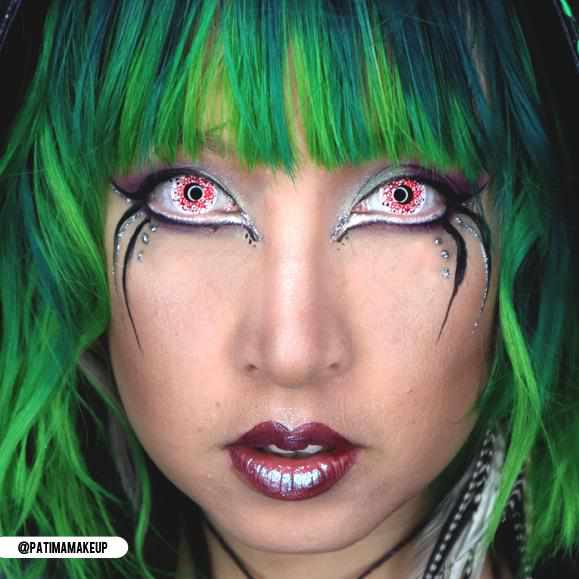 Berserker Red Contact Lenses Makeup Model