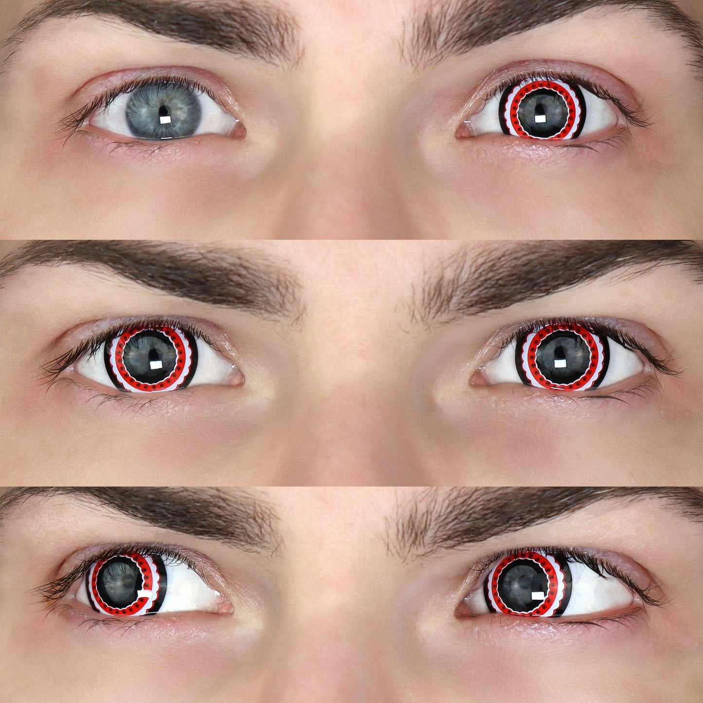 PRIMAL ® Day of The Dead I - Black & Red Colored Contacts