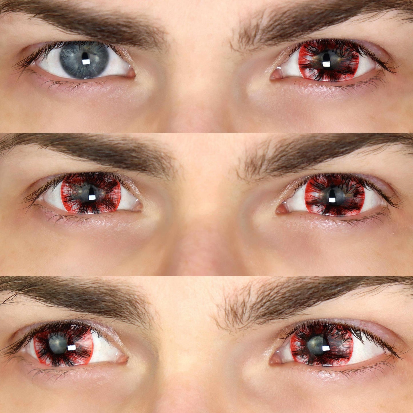 PRIMAL ®  Doom - Red, Black, White Colored Contact Lenses