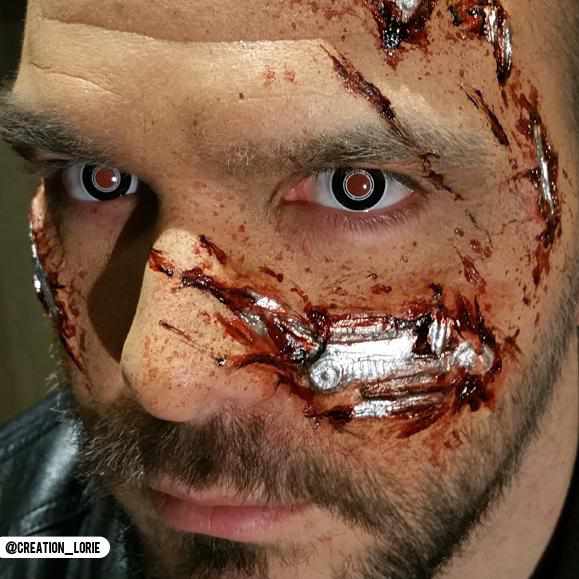 Terminator II Contact Lenses Makeup Artist