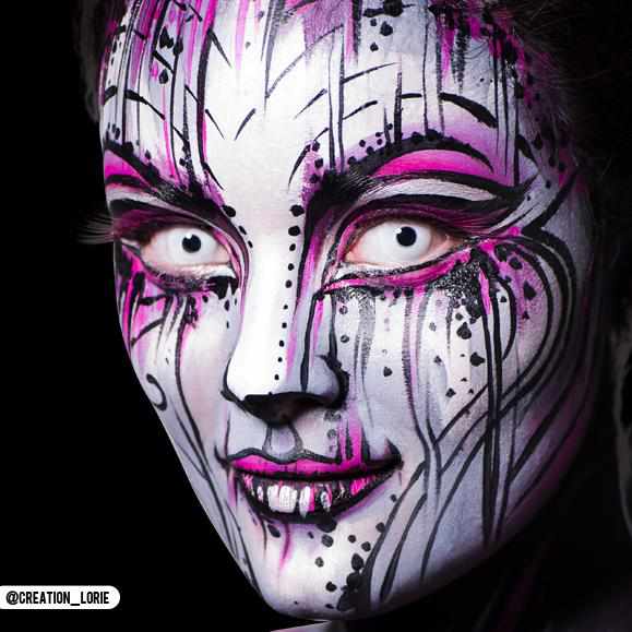 Zombie Contact Lenses Makeup Model Portrait