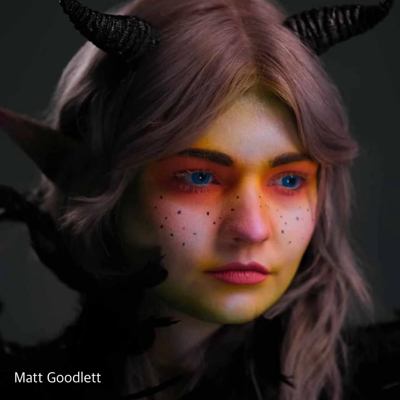 Alice in Wonderland Blue Contacts Model Portrait