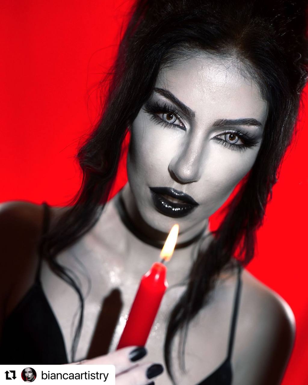 Ghost Contact Lenses Makeup Model