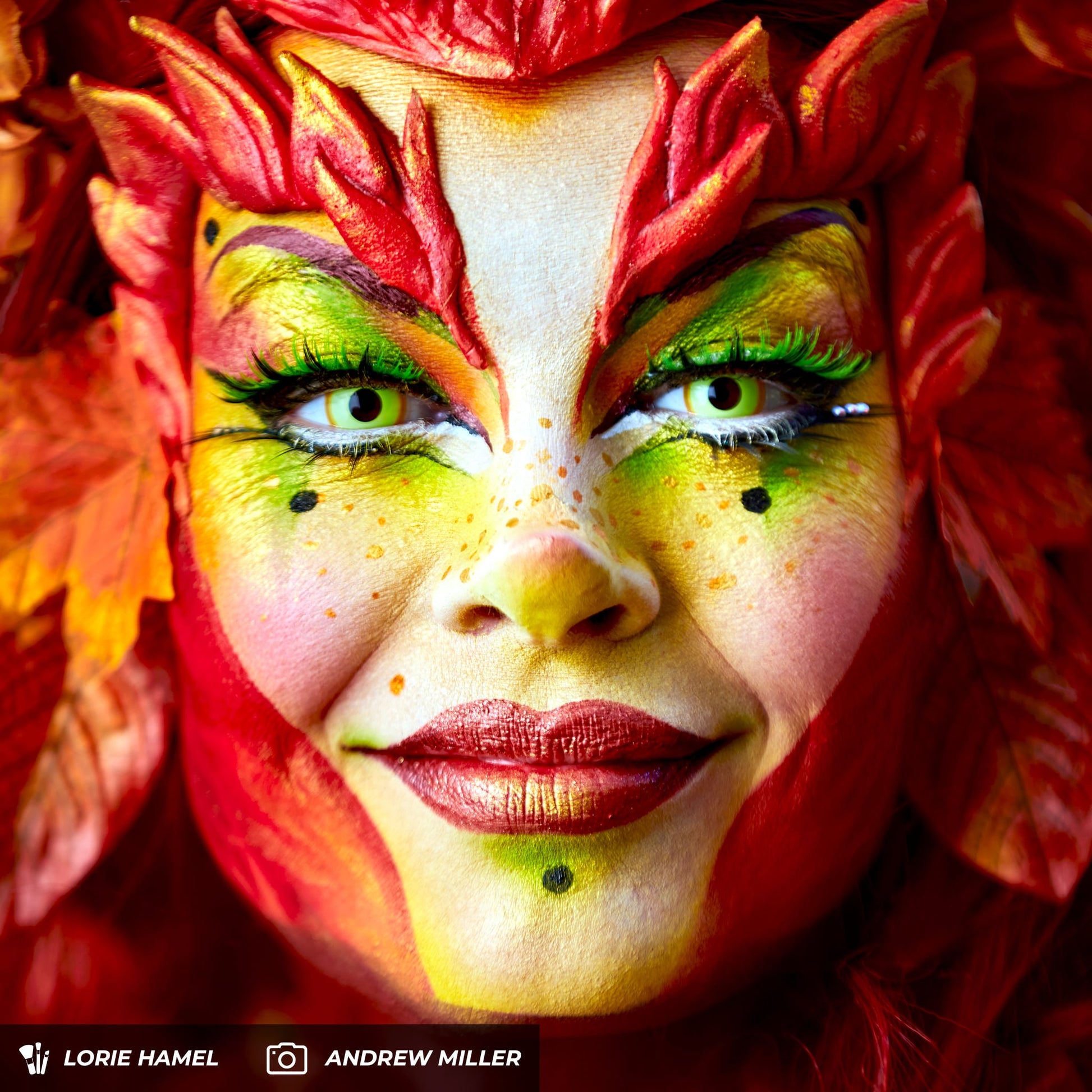 Night Crawler Contact Lens Red Makeup Model Closeup