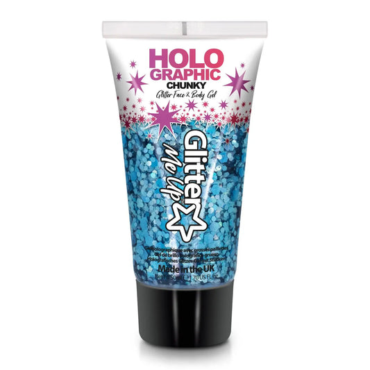 Glitter Me Up Holographic Chunky Glitter Gel Cosmic Blue 50ml