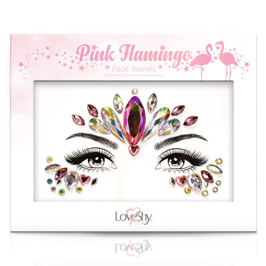 Glitter Me Up Face Jewels Pink Flamingo