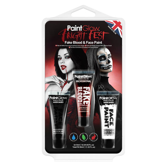 Fright Fest Fake Blood & Face Paint Tubes Hang Pack
