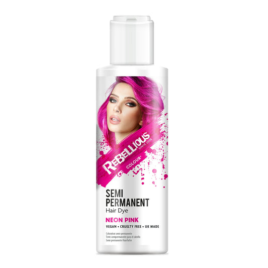 Rebellious Neon UV Pink Semi-Permanent Hair Dye 100ml