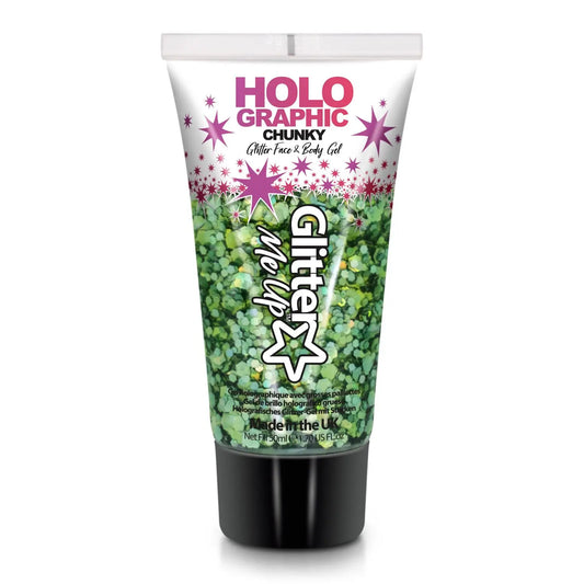 Glitter Me Up Holographic Chunky Glitter Gel Green Envy 50ml