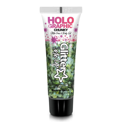 Glitter Me Up Holographic Chunky Glitter Gel Green Envy 12ml
