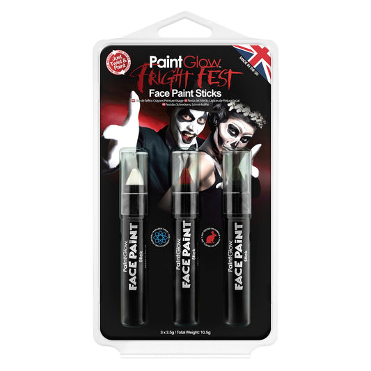 Fright Fest Fake Blood & Face Paint Sticks Hang Pack