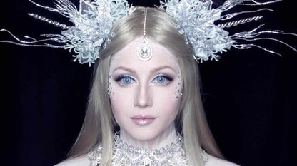 Super Hero Blue Contacts Halloween Model Portrait