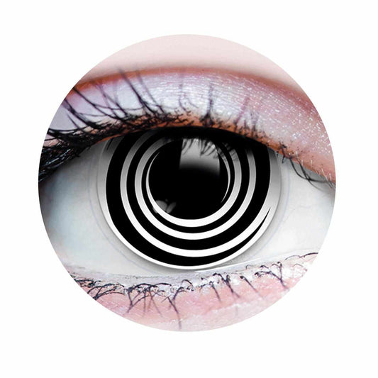 Black, White Colored contact lenses, Halloween Cosplay, color contacts, krazy lens, fancy lens, circ