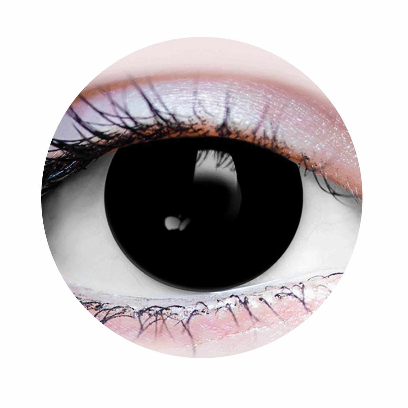 Black coloured contact lenses, Halloween Cosplay, color contacts, krazy lens, fancy lens, circle lens