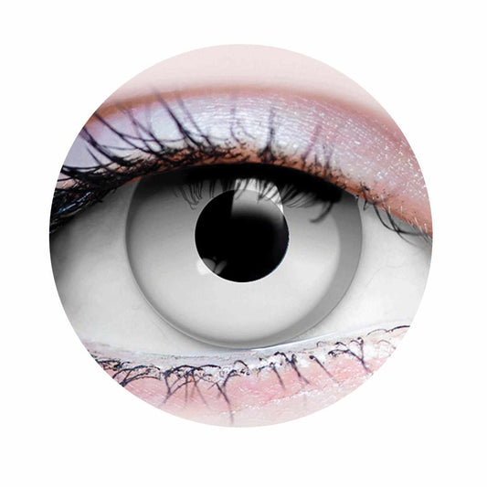 White Colored contact lenses, Halloween Cosplay, color contacts, krazy lens, fancy lens, circle lens.