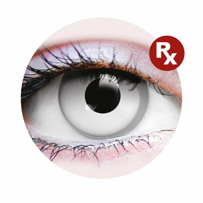 White Colored contact lenses, Halloween Cosplay, color contacts, krazy lens, fancy lens, circle lens.
