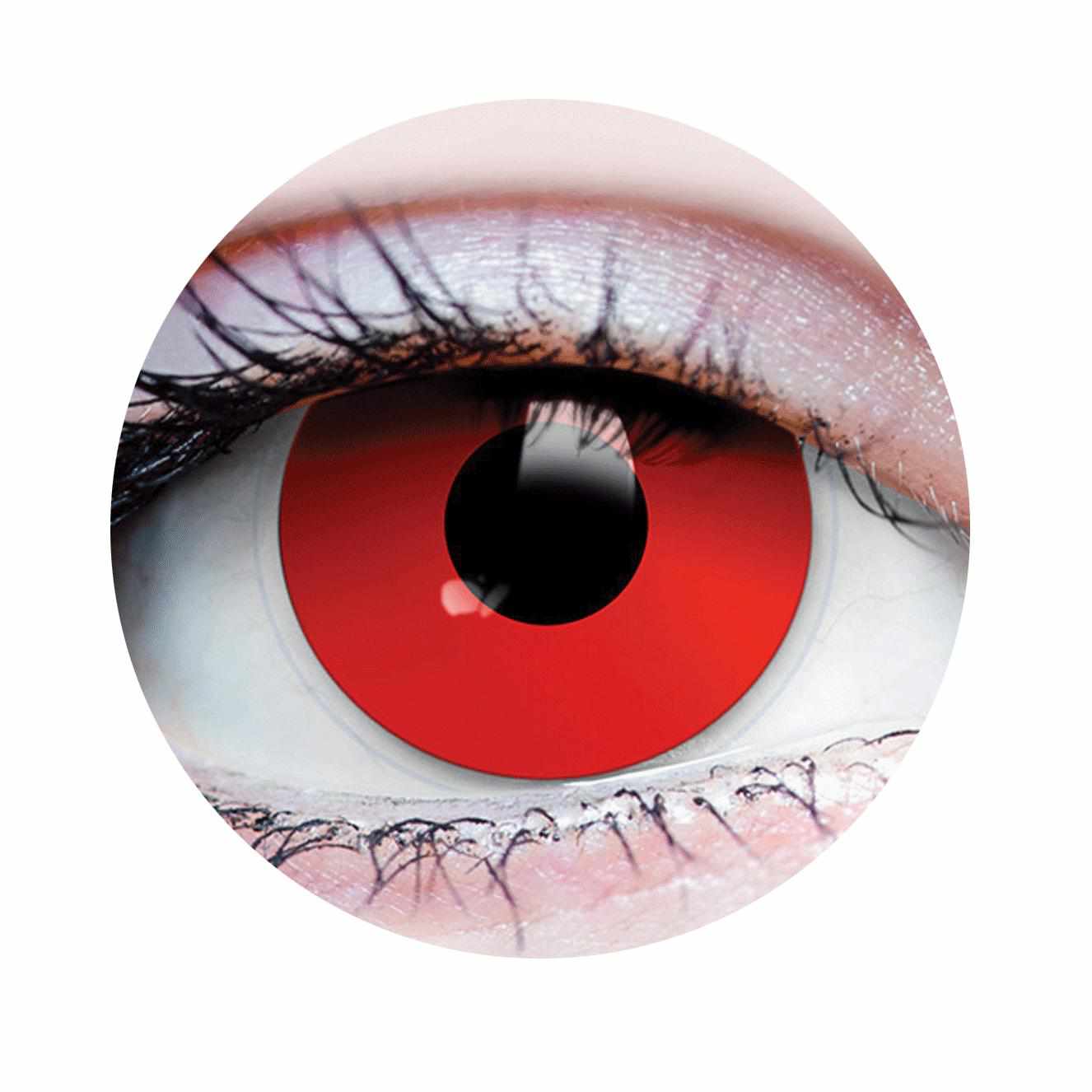 Red Colored contact lenses, Halloween Cosplay, color contacts, krazy lens, fancy lens, circle lens.