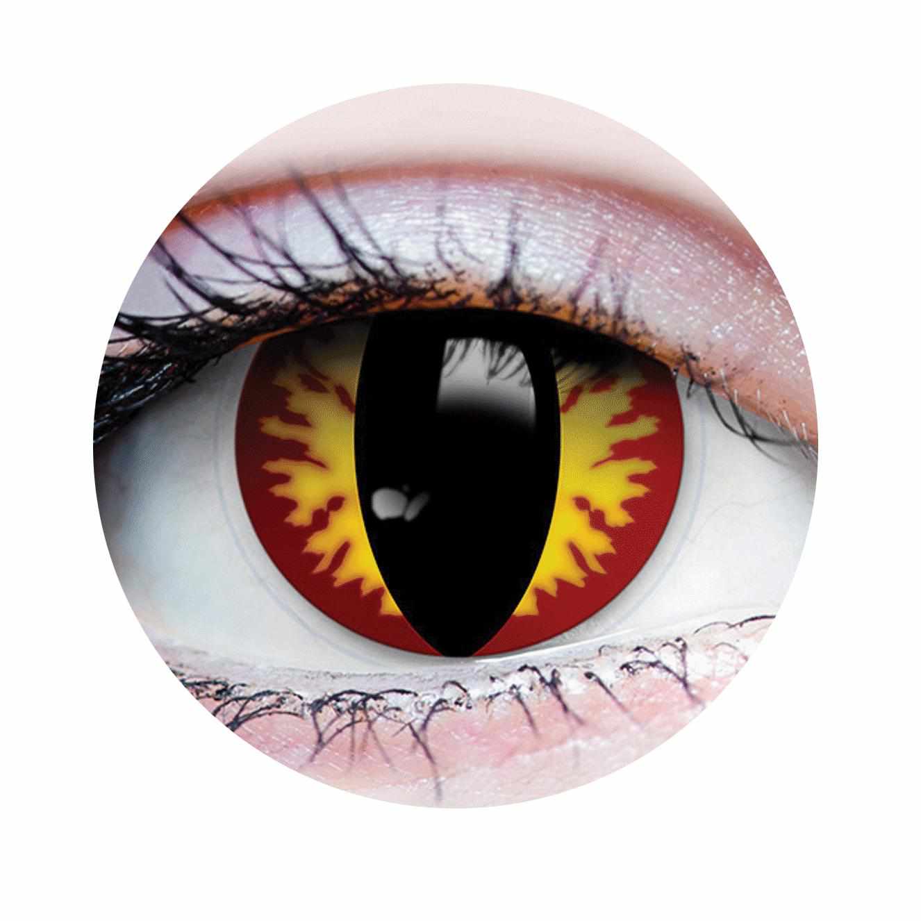 Red, Yellow Colored contact lenses, Halloween Cosplay, color contacts, krazy lens, fancy lens, circle lens.