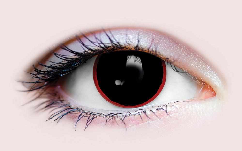 Red, Black Colored contact lenses, Halloween Cosplay, color contacts, krazy lens, fancy lens, circle lens.