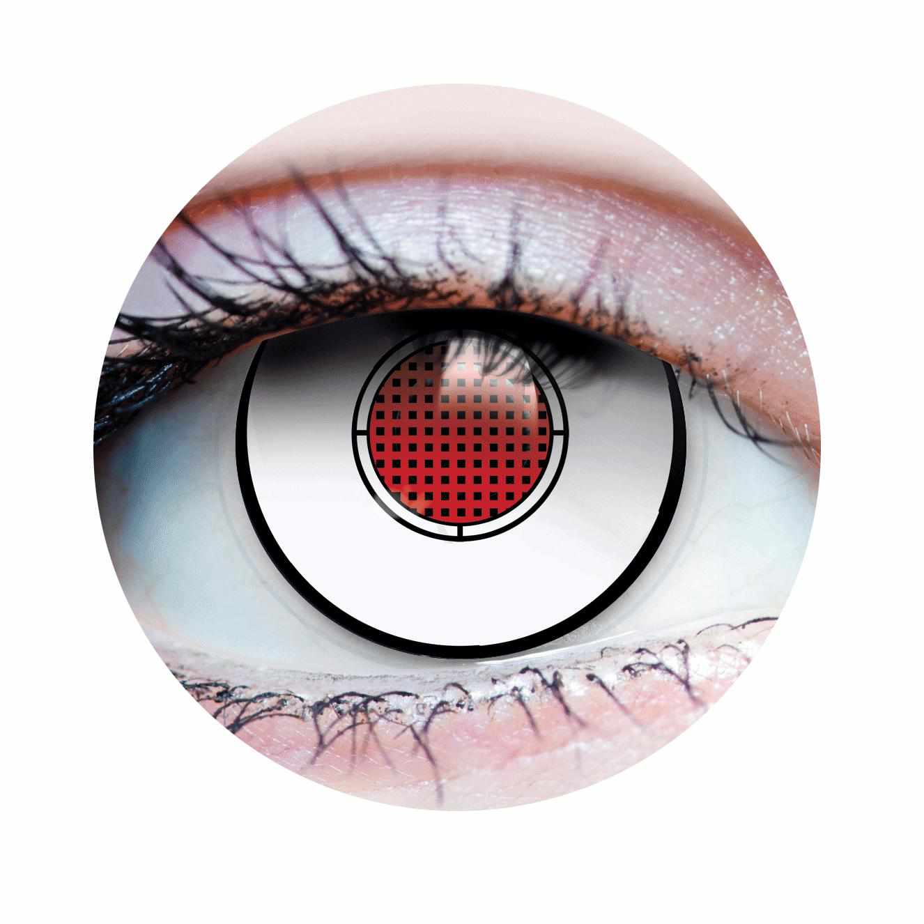 White, Red Colored contact lenses, Halloween Cosplay color contacts, krazy lens, fancy lens, circle lens