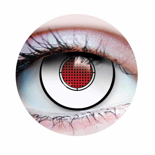 White, Red Colored contact lenses, Halloween Cosplay color contacts, krazy lens, fancy lens, circle lens