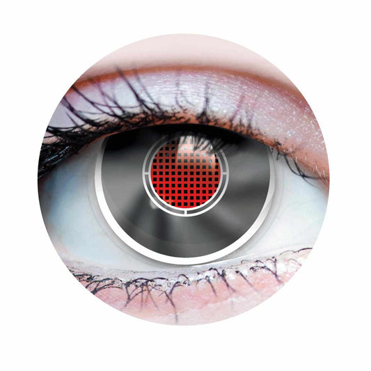 Grey, Red Colored contact lenses, Halloween Cosplay color contacts, krazy lens, circle lens