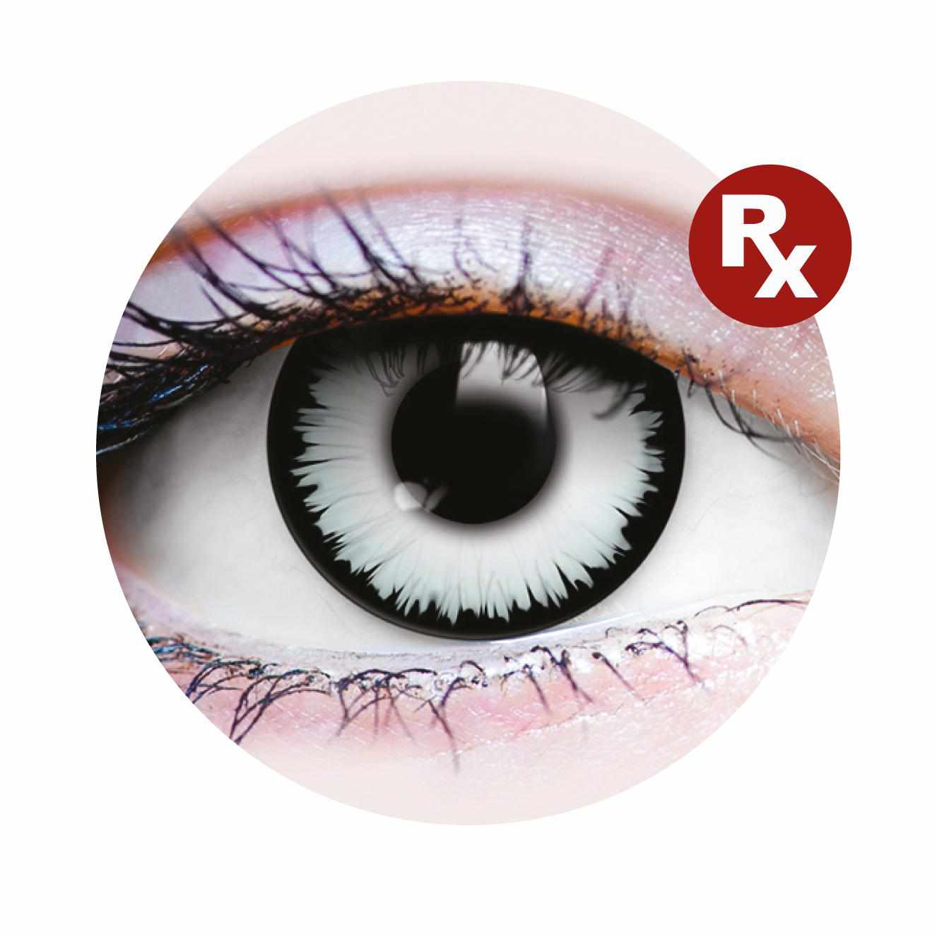 WhiteColored contact lenses, Halloween Cosplay, color contacts, krazy lens, fancy lens, circle lens.