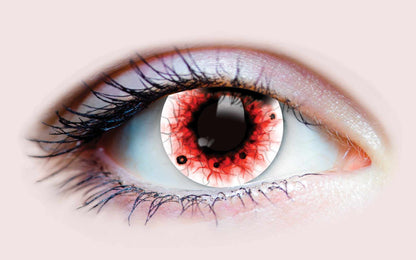 Red, White Colored contact lenses, Halloween Cosplay, color contacts, krazy lens, fancy lens, circle lens.