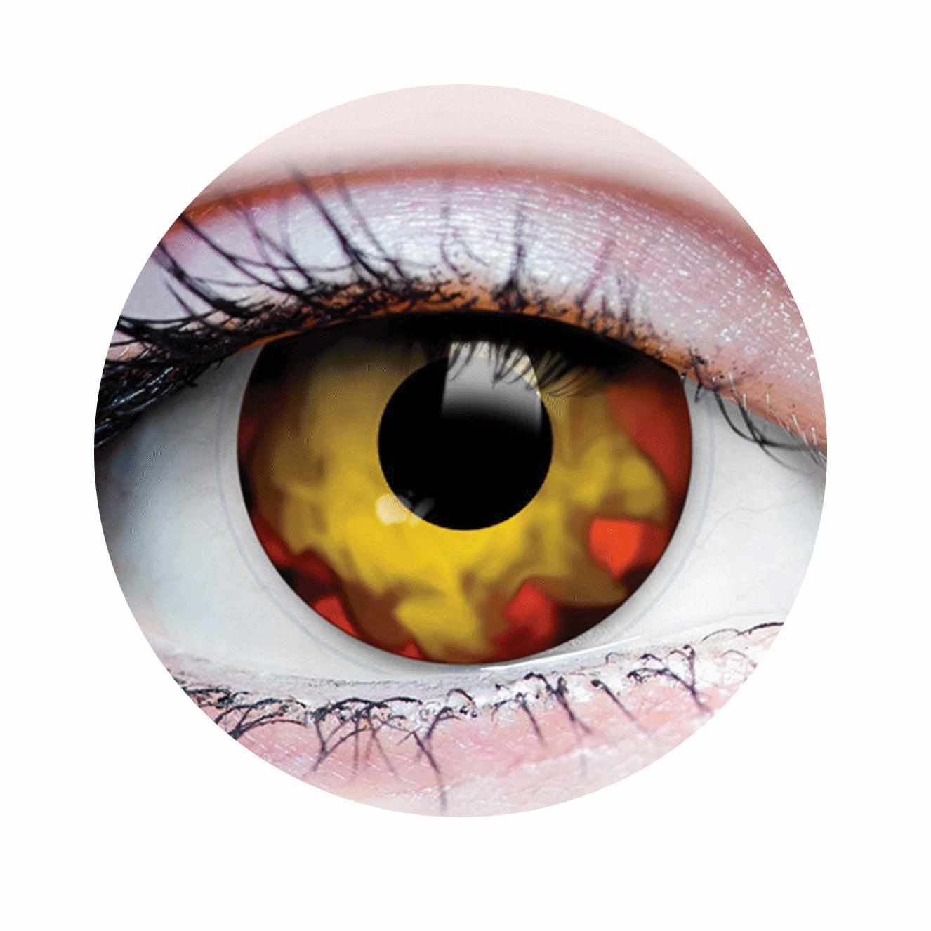 Yellow, Red colored contact lenses, coloured contact lenses, color contacts, circle lens.