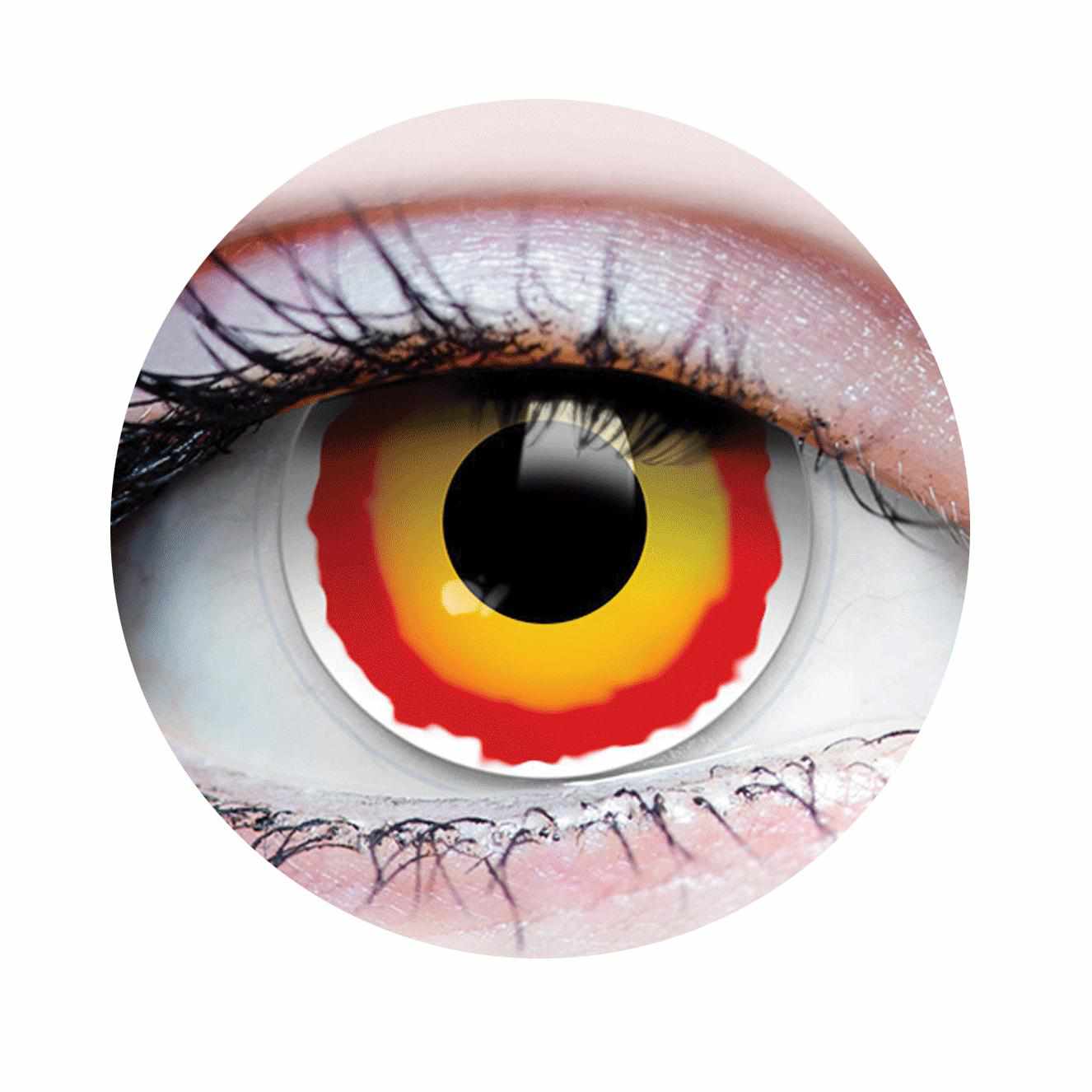 Red, Yellow Colored contact lenses, Halloween Cosplay, color contacts, krazy lens, fancy lens, circle lens.