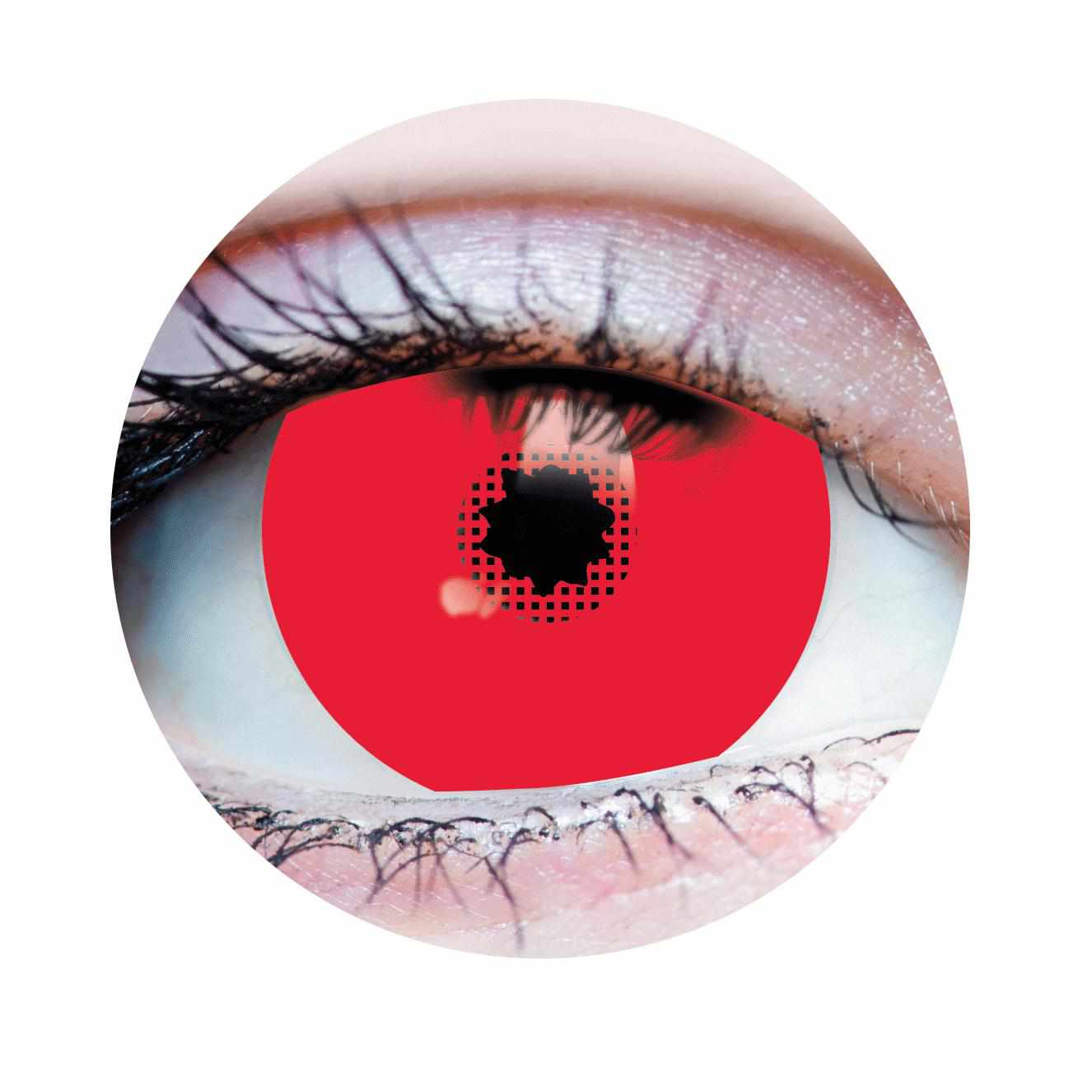 Red Colored contact lenses, Halloween Cosplay, color contacts, krazy lens, fancy lens, circle lens.