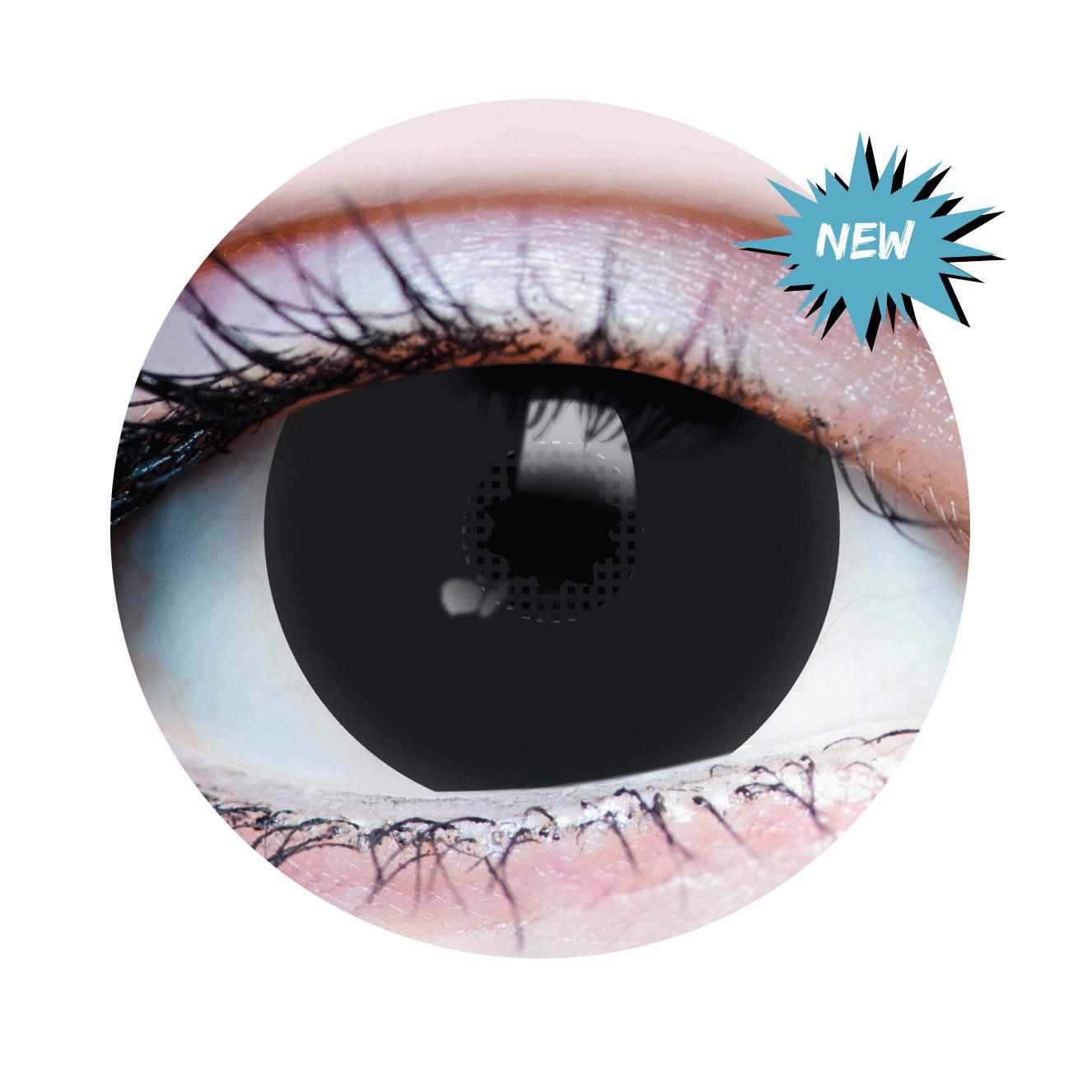 Black Colored contact lenses, Halloween Cosplay color contacts, krazy lens, fancy lens, circle lens