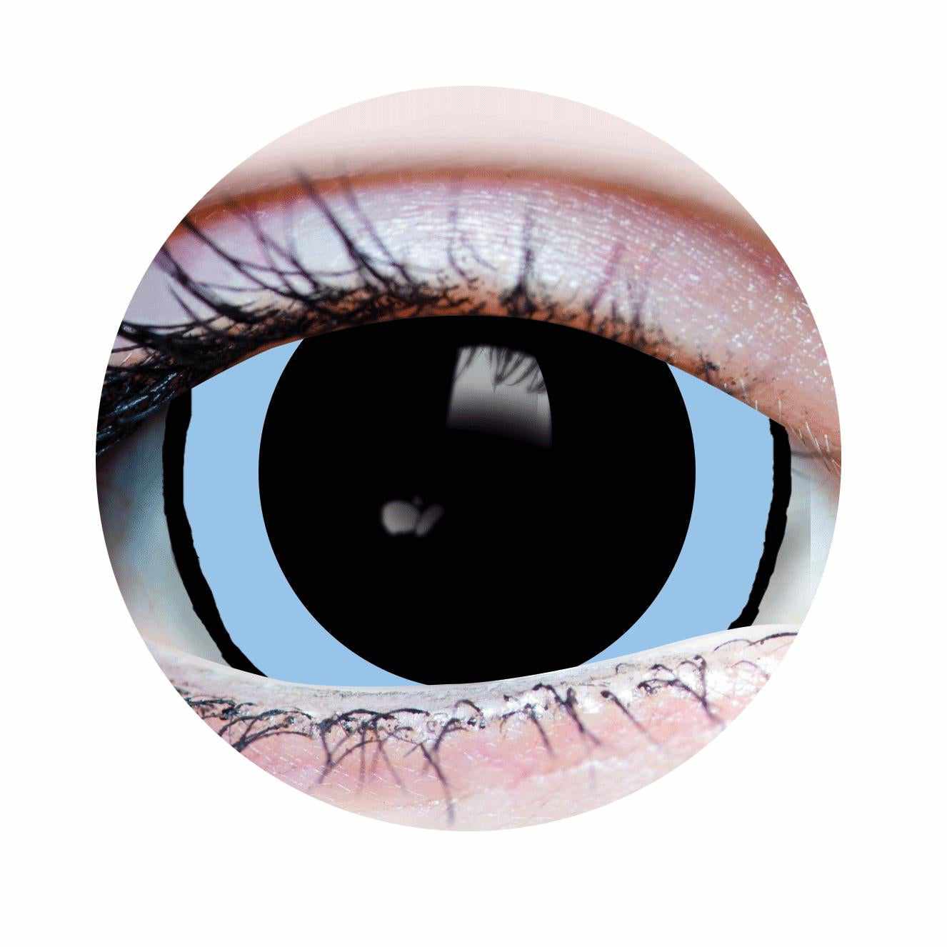 Blue, Black Colored contact lenses, Halloween Cosplay, color contacts, krazy lens, fancy lens, circle lens.