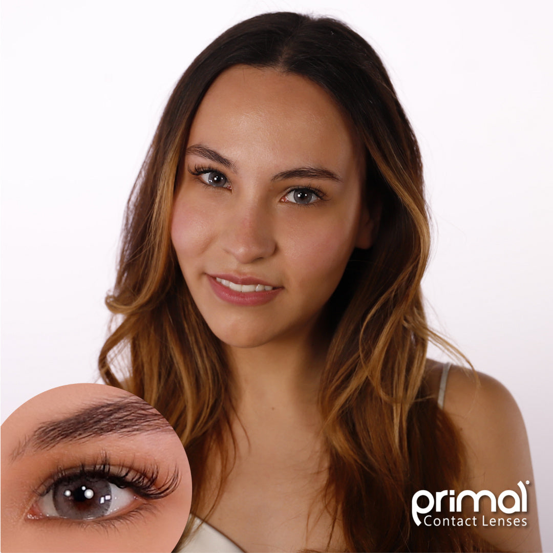 Charm Pearl Ash Contact Lens Model Portrait