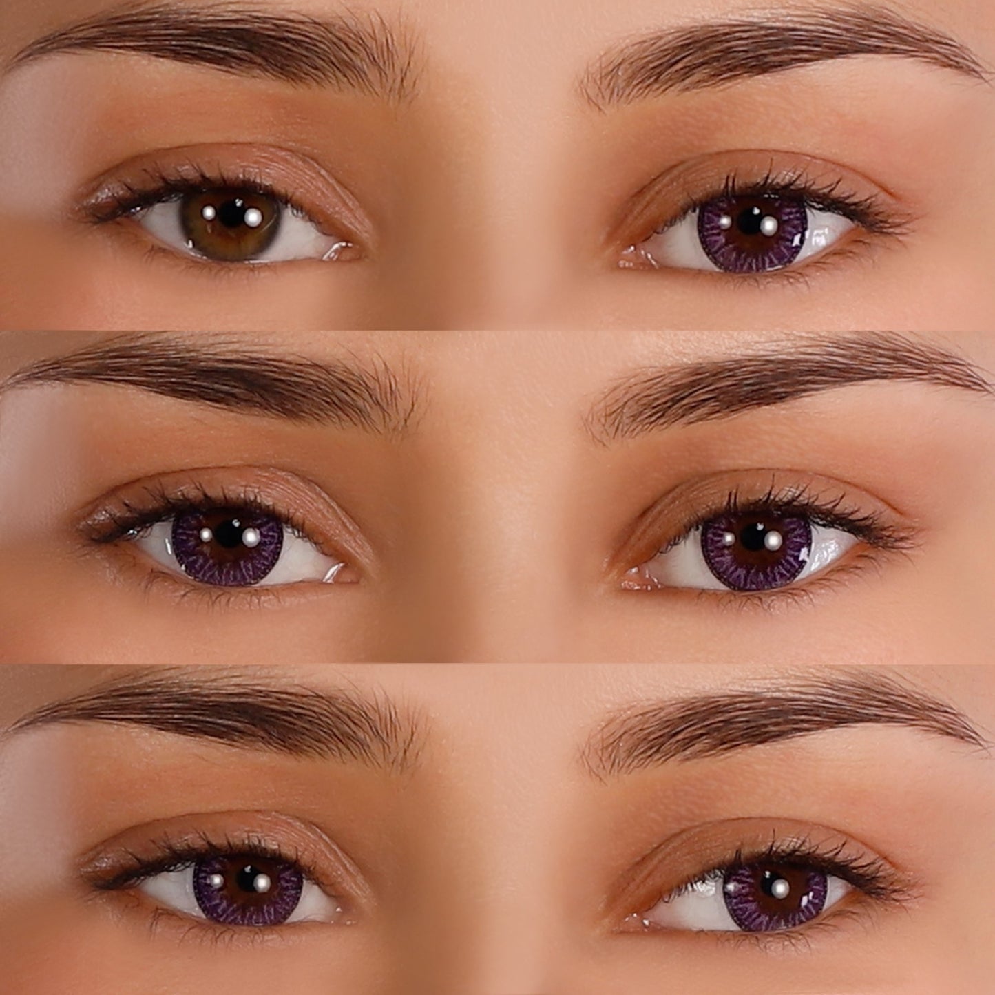 Enchanted Lilac Natural Contacts 3eyes Makeup Model