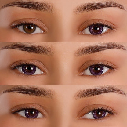 Enchanted Lilac Natural Contacts 3eyes Makeup Model