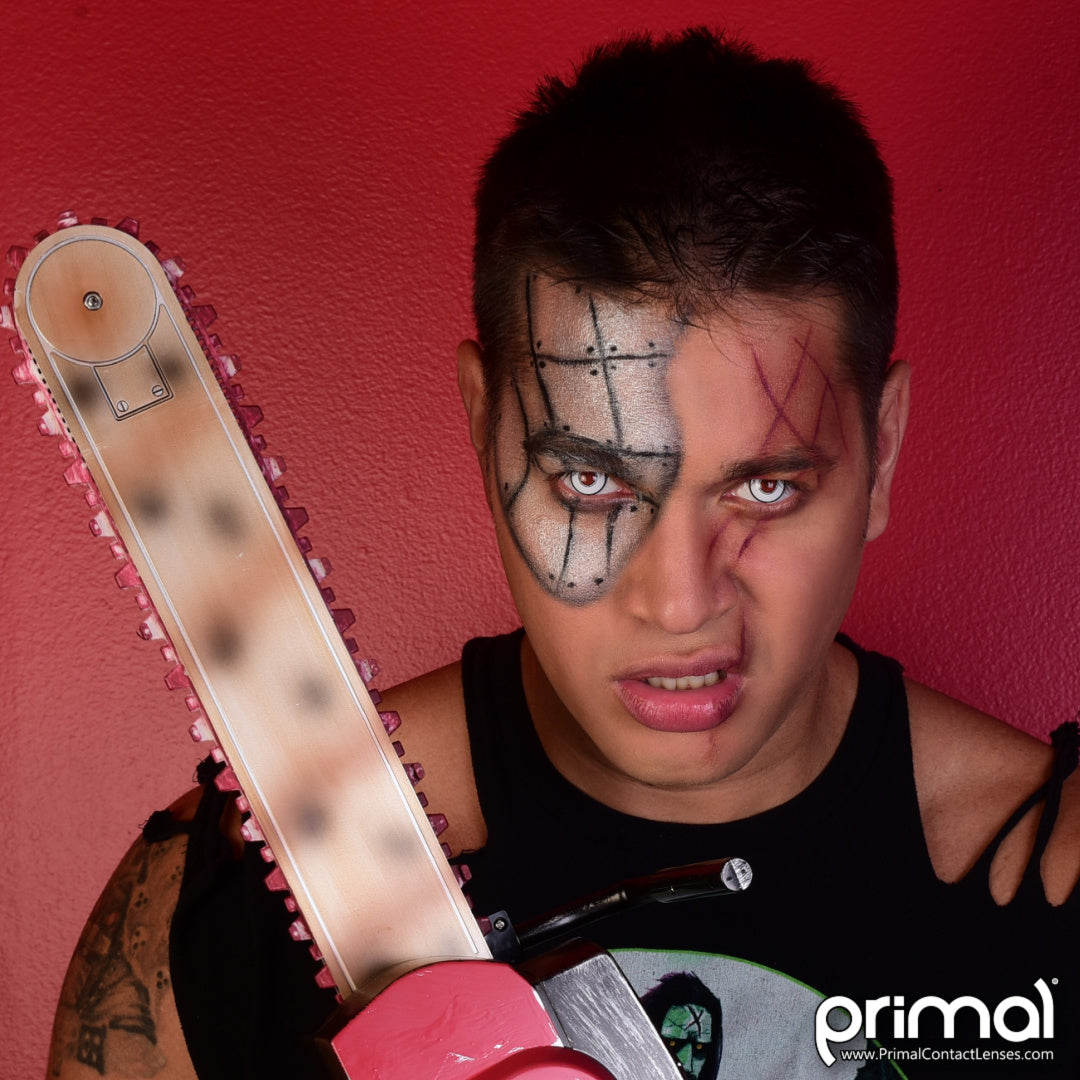PRIMAL ® Terminator I - White & Red Colored Contact Lenses
