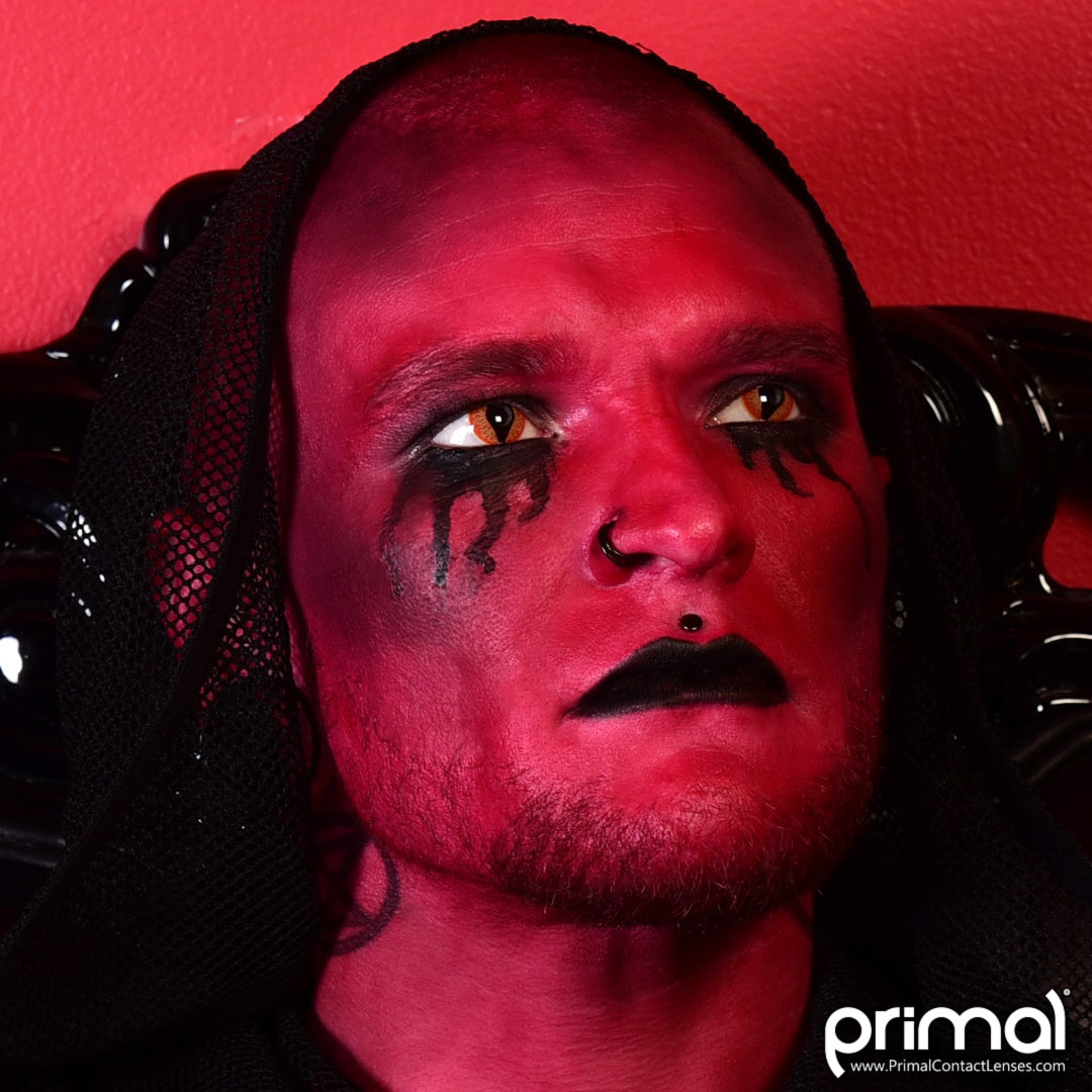 Diablo Demon Contact Lenses Model Side Portrait