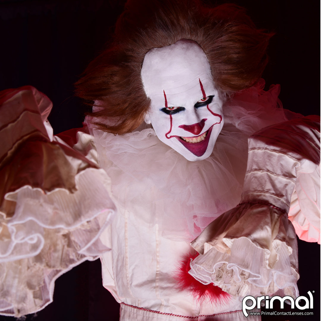 Pennywise IT Contact Lenses Model Portrait Zoomed