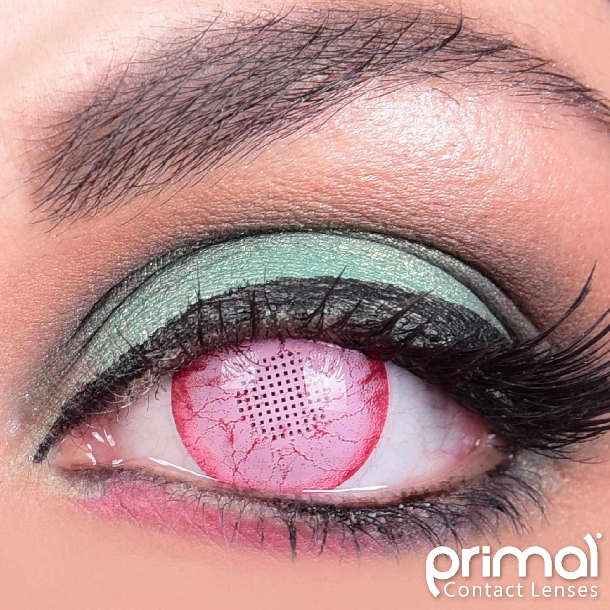 Pink Blind Circle Lens Eye Closeup
