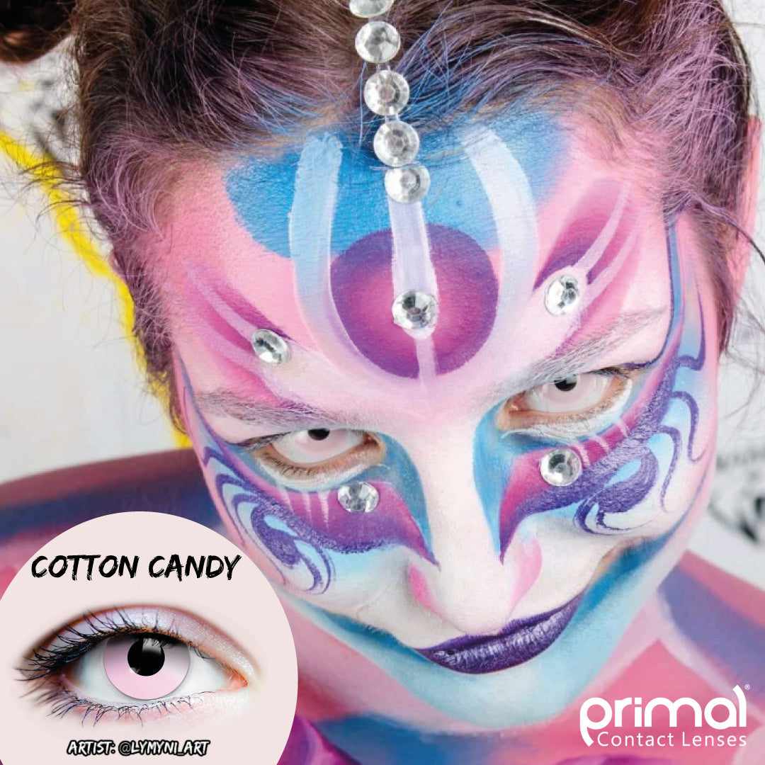 Pink Cotton Candy Contact Lenses Makeup Model Portrait